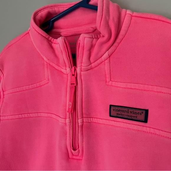 Vineyard Vines 🐳 Neon Pink Pull Over Quarter Zip - Picture 5 of 6